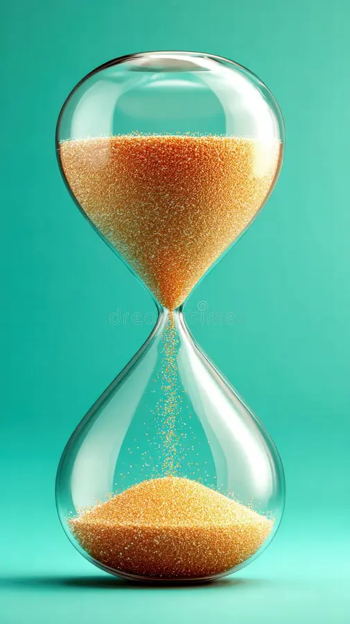 Hourglass sand flowing representing retirement timeline planning
